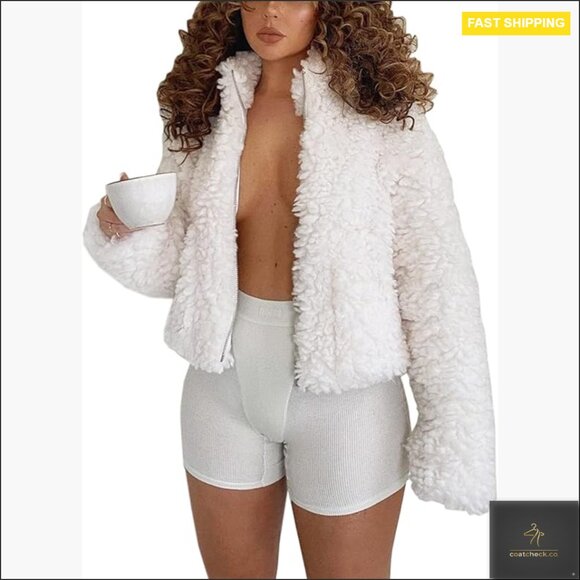 Jackets & Blazers - Oversized Teddy Boucle Faux Fur Jacket Zip Up Chic Winter Snug Coat